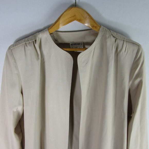 Vtg Frances Henaghan 10 Beige 100% Silk LS Blazer - Picture 4 of 9